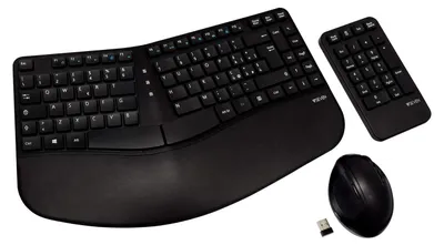 Productafbeelding van V7 CKW400IT, Volledige grootte (100%), Draadloos, RF-draadloos, Zwart, Inclusief muis