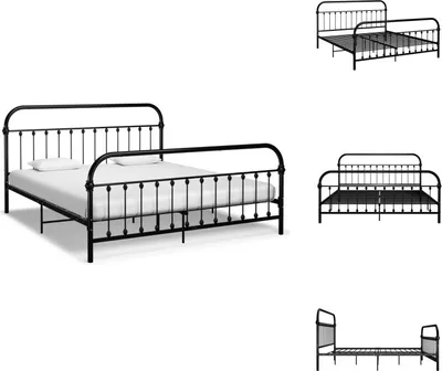 Zdjęcie produktu dla vidaXL Rama łóżka czarna metalowa 180×200 cm - Łóżka i ramy łóżek