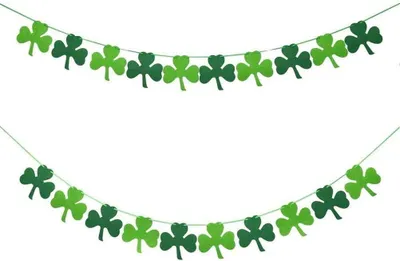 2er-Pack Kleeblatt-Banner aus Filz, 10x10 cm, 3 m, St. Patrick's Day