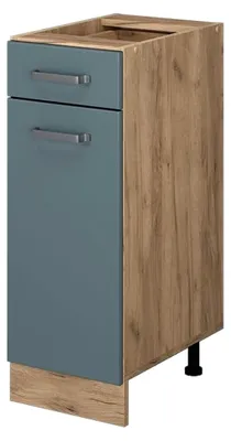 Produktbild von Küchenunterschrank R-Line, Blau-Grau, 30 cm ohne Arbeitsplatte, zur flexiblen Kombination innerhalb modularer Küchensysteme