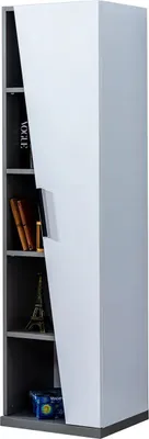 Obrázek produktu pro Moderní designová šedobílá dřevěná police na knihy do dětského pokoje