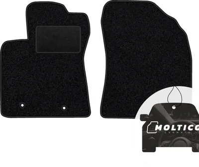 Produktbild von moto-MOLTICO Vorne Fußmatten Auto Velours Autoteppiche Schwarz Automatten Set 2-teilig passend für Toyota Avensis III 2009-2018