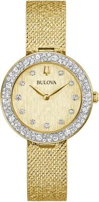 Zdjęcie produktu dla Bulova Crystal Phantom damski zegarek na rękę złoty stal nierdzewna szafirowy kryształ kwarcowy 3 ATM