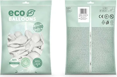 Produktbild von PartyDeco Öko-Ballons 26 cm  WEISS  100 Stück