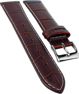 Produktbild von Festina Uhrenarmband Leder Krokoprägung 21mm braun helle Naht F6813/5