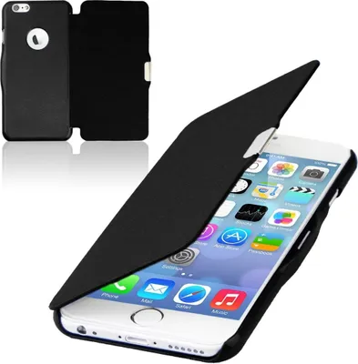 Produktbild von Flip Cover Schutzhülle Case Handyhülle Bookstyle für Apple iPhone 6 / 6s Plus Schwarz