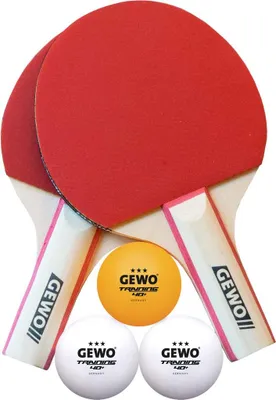 Produktbild von GEWO Tischtennis Set Midi – 2 Mini Tischtennisschläger & 3 Trainingsbälle (3-Sterne)