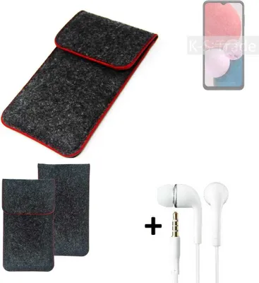 Produktbild von K-S-Trade Handy Schutz Hülle kompatibel mit Samsung Galaxy A13 Schutzhülle Handyhülle Filztasche Pouch Tasche Case Sleeve Filzhülle dunkelgrau