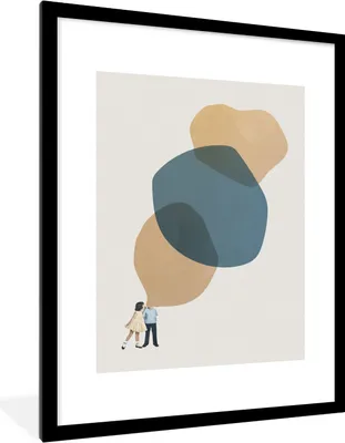 Produktbild von MuchoWow® Gerahmtes Poster Wolken - Retro - Mädchen 60x80 cm - Poster mit Schwarzem Bilderrahmen Wandposter Rahmen Foto Bilder - Wohnzimmer - Dekorationen - Prämie