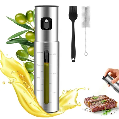 Productafbeelding van KitchenBoss oliëspray voor kookolie, roestvrij staal, geschikt voor airfryers, 100 ml