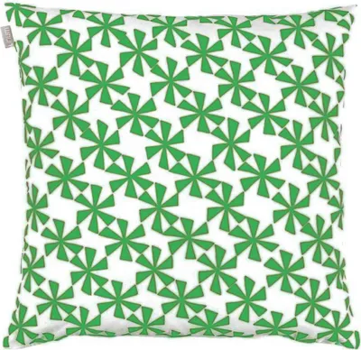Obrázok produktu pre Bavlnená obliečka na vankúš Linum kvety zelená 50x50 cm