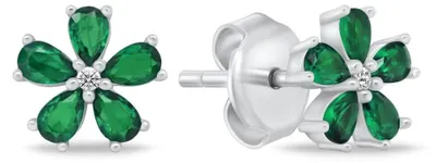 Immagine prodotto di Orecchini in argento scintillanti con fiori EA1034WG