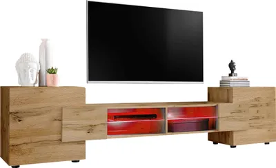 Produktbild von Komodee | TV-Schrank mit 2 Türen Merano | Korpus Wotan Matt Frontfarbe Wotan , LED RGB