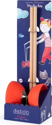 Produktbild von Moulin Roty Diabolo-Spiel Geschicklichkeitsspiel aus Buchenholz 37 x 10 x 10 cm für Kinder 6-12 Jahre
