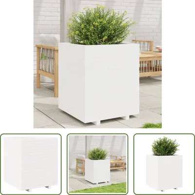 Produktbild von The Living Store Pflanzkübel Weiß 60x60x72,5 cm Massivholz Kiefer
