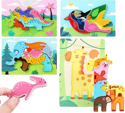 Produktbild von Holzpuzzle „Tiere“ – Trifox