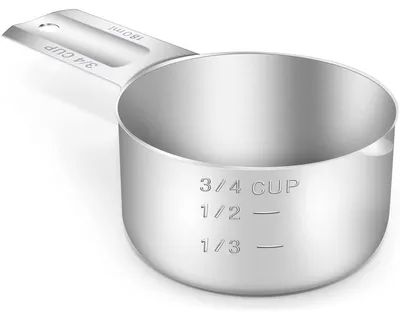 Produktbild von Edelstahl Messbecher 3/4 Tasse 180 ml, Metall Messbecher Küchenhelfer Backen Kochen Spülmaschinenfest