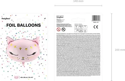 Produktbild von Kätzchen-Folienballon, 48x36cm (1 Karton / 50 Stück)