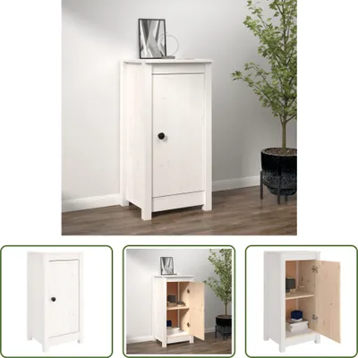 Produktbild von The Living Store Sideboard Weiß 40x35x80 cm Massivholz Kiefer