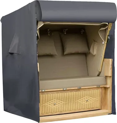 Produktbild von Climecare Strandkorb Schutzhülle, Abdeckung Abdeckhaube Winterfest mit Dauerhaft PVC Beschichtung, stabil wasserdicht, Grau(135x105x175/140cm)