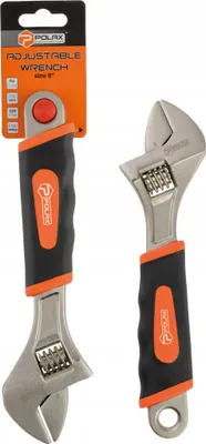 Two adjustable wrenches are displayed against a white background. One wrench is in its packaging, and the other is shown separately.