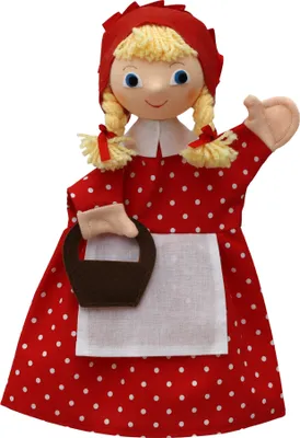 Obrázek produktu pro Maňásek na ruku Karkulka s copy 30 cm, červený, 22047F