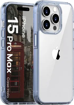 Produktbild von Bizon Case Halo für iPhone 15 Pro Max, Transparent Blau