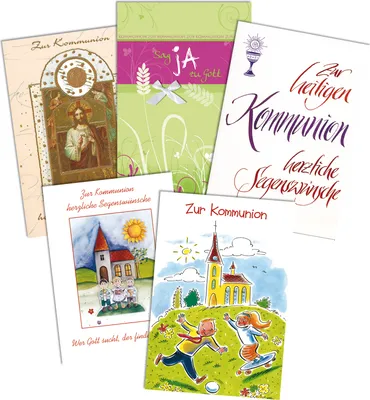 Produktbild von Kommunion - Mehrfachpackung - 5 Karten – 5 Umschläge – im Format