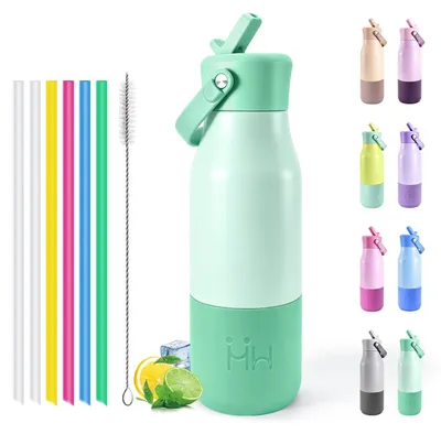 Zdjęcie produktu dla Termos Mulbijeo, 400 ml, z uchwytem, butelka do picia ze stali nierdzewnej, izolowana próżniowo