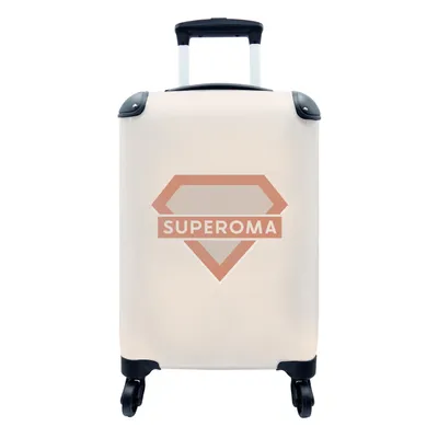 Obrázok produktu pre Kufrík Ručná batožina na kolieskach Malý cestovný kufor so 4 kolieskami Superoma - Citáty - Príslovia - Veľkosť kabíny < 55x40x23 cm & 55x40x20 cm -