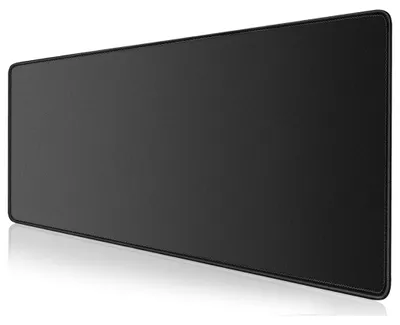 Produktbild von Schwarzes Mauspad mit genähten Kanten 140x50x0,3 cm, großes, extra langes Mauspad, lange Tastaturmatte mit rutschfester Gummiunterseite (1400x500x3 mm)