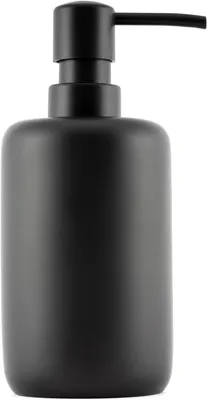 Produktbild von 320 ml Spender im mattschwarzen Retro-Design, hochwertiger Kunststoff-Pumpkopf, für Geschirrspülmittel oder Badprodukte