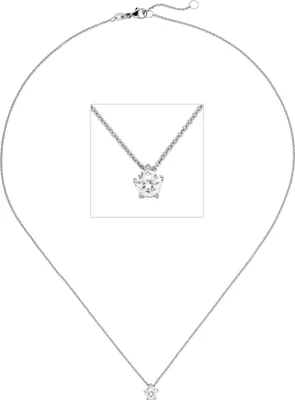 Produktbild von JOBO Collier Kette mit Anhänger 585 Gold Weißgold 1 Diamant Brillant 0,50 ct. 45 cm