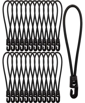 Produktbild von Spanngummis mit Haken 25 Stück 15 cm Schwarz