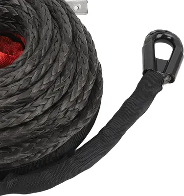 Zdjęcie produktu dla syntetyczna lina wyciągarki 9,5 mm x 29 m o wytrzymałości na rozciąganie 16534 funtów z osłoną ochronną do pojazdów terenowych z napędem na cztery koła, ATV, UTV, SUV