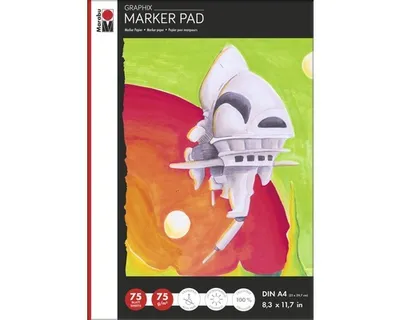 Produktbild von Marabu Marker Pad Graphix, Matt, Kunstdruckpapierblock, 75 g/m², 75 Blätter