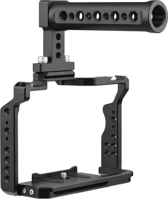 Obrázok produktu pre Andoer Camera Video Cage + Top Handle Kit Hliníková zliatina s dvojitými držiakmi Cold Shoe Početné 1/4 palcové závity Náhrada pre Sony A7IV/ A7III/ A7II/ A7R III/ A7R II/ A7S II