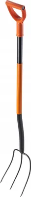Image de Fourche de jardin - Fourche à compost et à foin à 3 dents - Métal - Manche ergonomique - 135 cm