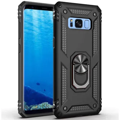 Obrázek produktu pro Galaxy S8 Plus Pouzdro s Kroužkem, Dvouvrstvé Tvrdé PC TPU, Nárazuvzdorné Pouzdro s Stojánku pro Samsung Galaxy S8 Plus černé