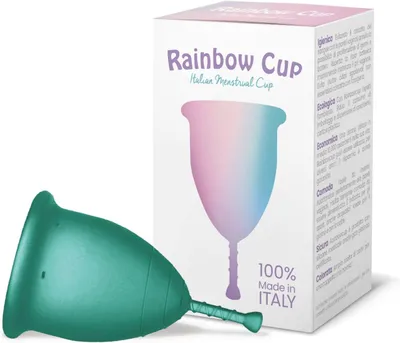 Imagen del producto de Copa menstrual de silicona médica, color esmeralda, reutilizable, para la menstruación