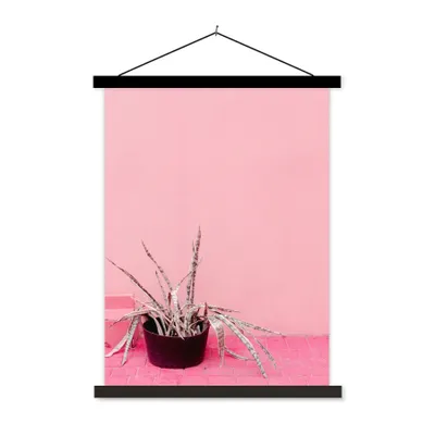 Produktbild von MuchoWow® Textilposter Sommer - Rosa - Pflanzen 90x120 cm mit schwarzem Rahmen - Dekoration