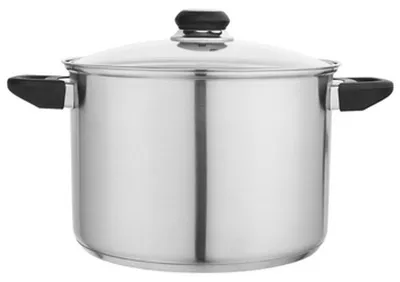 Image de Grand pot en acier inoxydable 7.0l 24cm avec couvercle en verre Emilio Altom Design