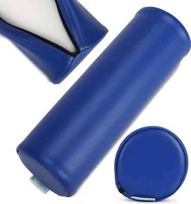 Produktbild von Habys Lagerungsrolle, Vollrolle, Nackenkissen, Lagerungskissen, Nackenrolle, Knierolle für Massage und Therapie, Fitnessrolle, 10x30cm Marineblau