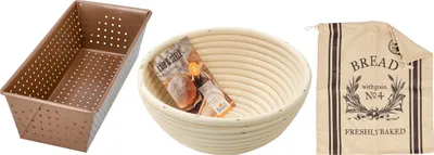 Image de Birkmann Laib & Seele Kit de boulangerie 3 pièces Moule à pain Panier de fermentation Sac à pain