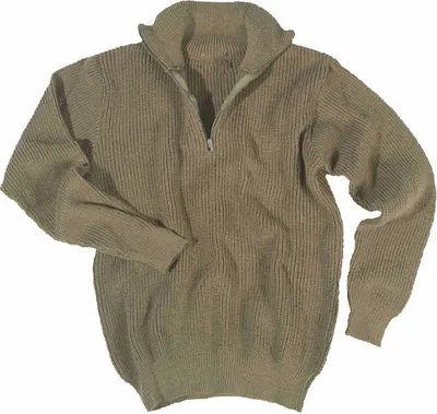 Produktbild von MIL-TEC Troyer Pullover PAN oliv Jagdpullover Arbeitspullover Seemannspullover 56