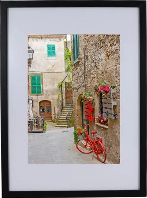 Obrázek produktu pro BD ART rám na plakáty, foto 30x40 s paspartou 21x30 cm, černý, velký s plexisklem, MDF dřevo, moderní fotorámeček k zavěšení na zeď