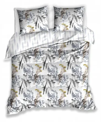 Produktbild von Carbotex Bettwäsche Blumen Blätter 160x200 Baumwollsatin