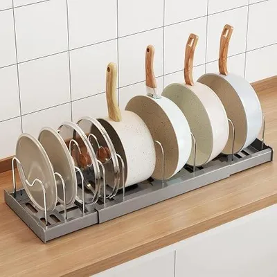 Zdjęcie produktu dla Organizer na garnki patelnie pokrywy wysuwany szuflady kuchnia