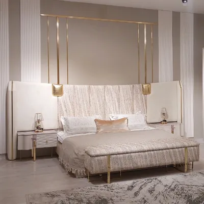 Produktbild von Bett 2x Nachttische Schlafzimmer Komplett Luxus Einrichtung Neu Möbel