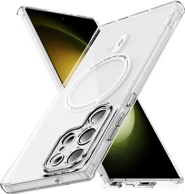 Produktbild von Magnetisch Klare Hülle für Samsung Galaxy S23 Ultra, Kompatibel mit MagSafe, Hybrid Stoßfeste Handyhülle Transparent